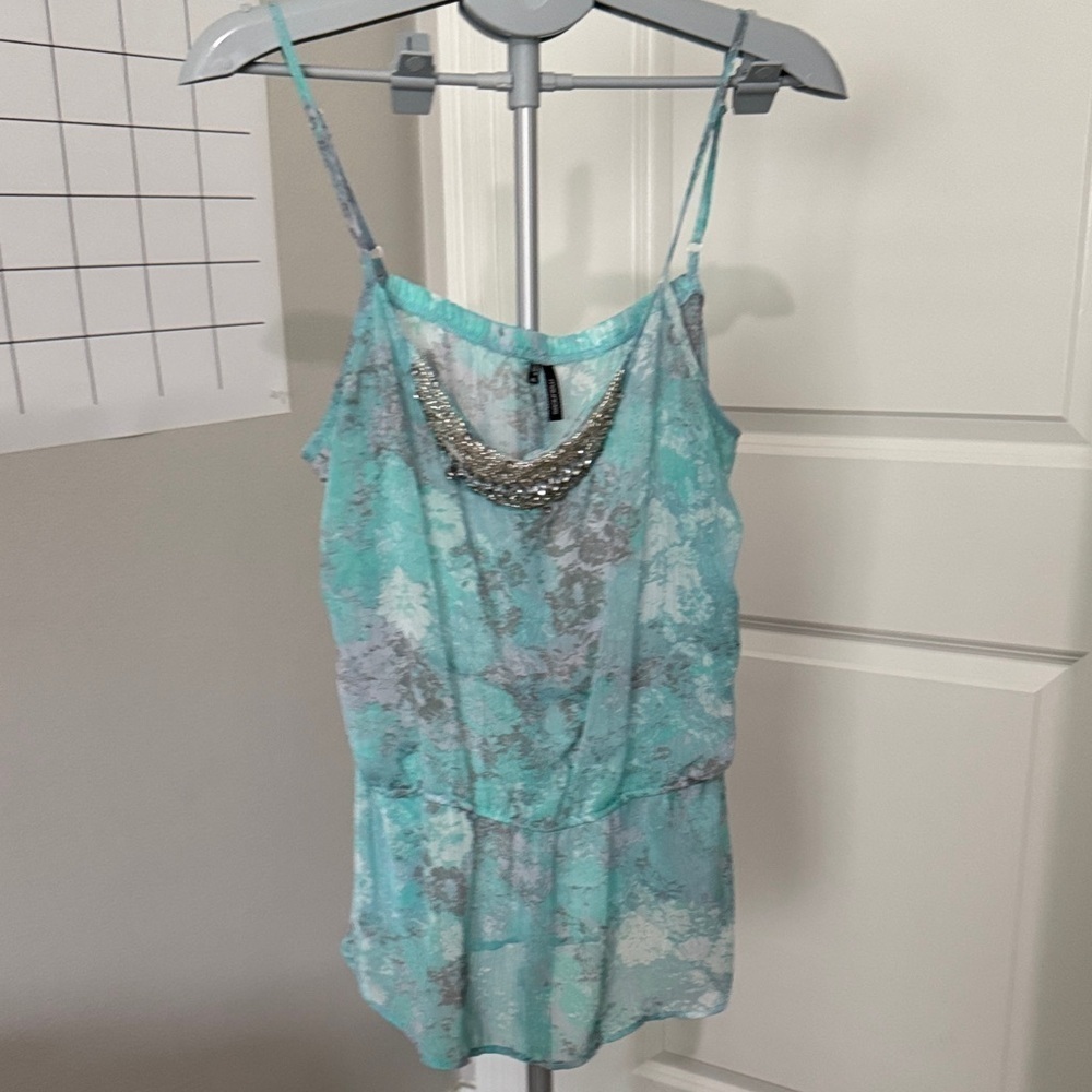 Maurices Teal and Gray Patterned Top